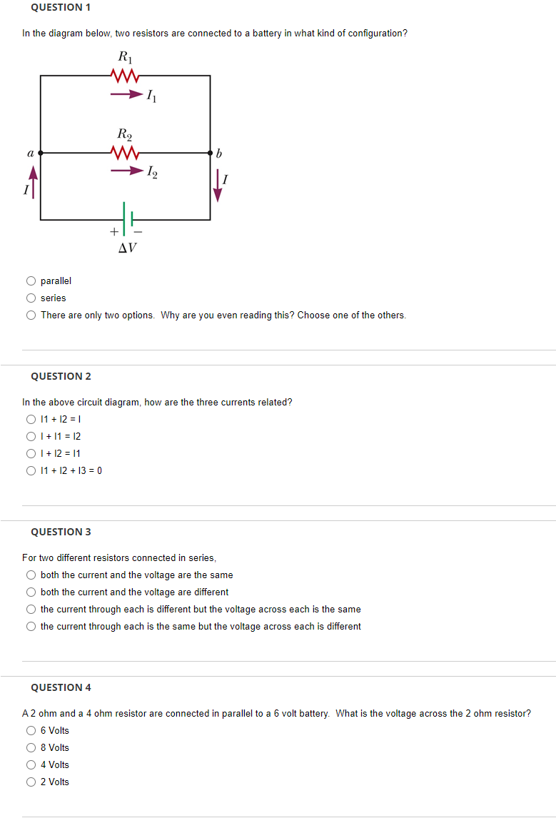 Solved QUESTION 1 In The Diagram Below, Two Resistors Are | Chegg.com