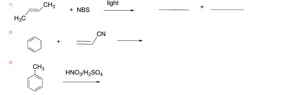 Solved 2) 3) HNO3/H2SO4 | Chegg.com