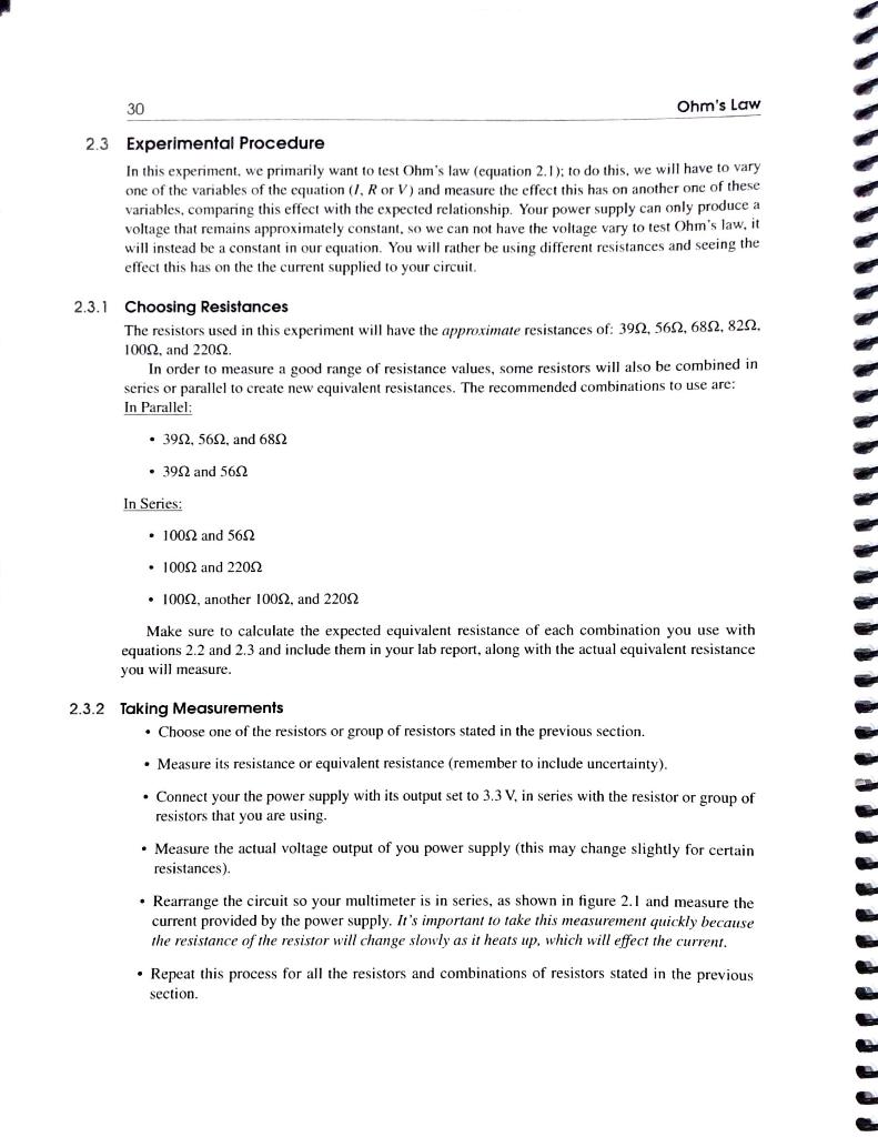 Solved 2. Ohm's Law Summary In this lab, we will try to | Chegg.com