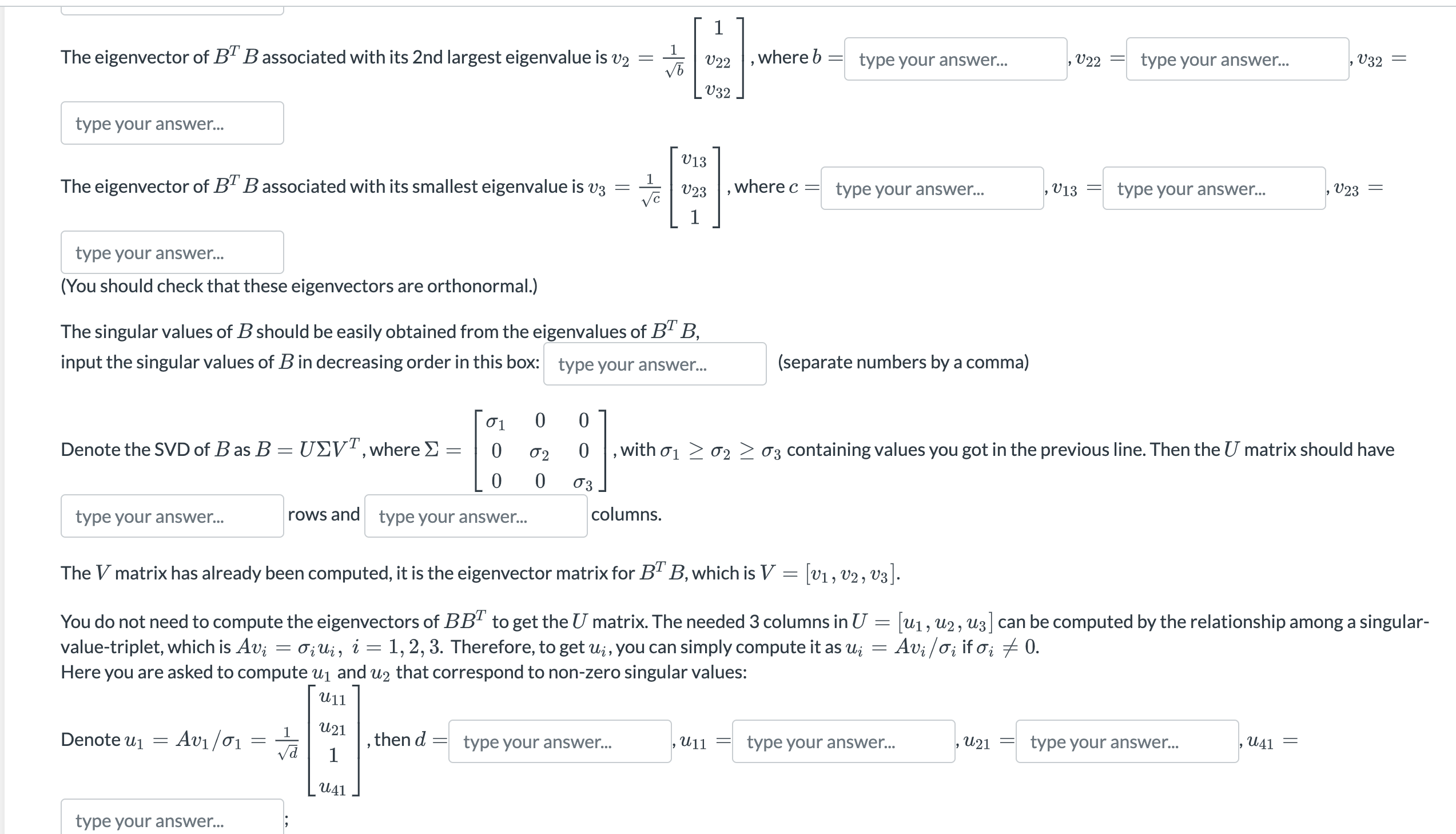 Solved Given B=⎣⎡−300002100420⎦⎤ We Study SVD Of This B To | Chegg.com