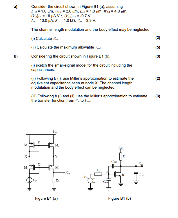Solved a) Consider the circuit shown in Figure B1 (a), | Chegg.com