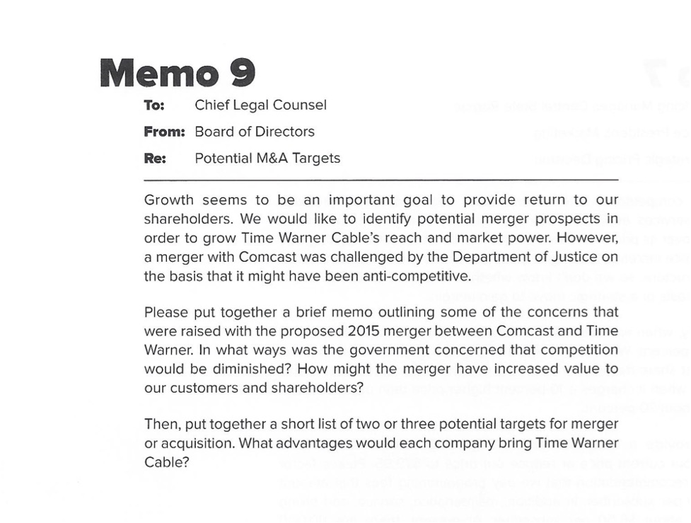 Solved Memo 9 To Chief Legal Counsel From Board of