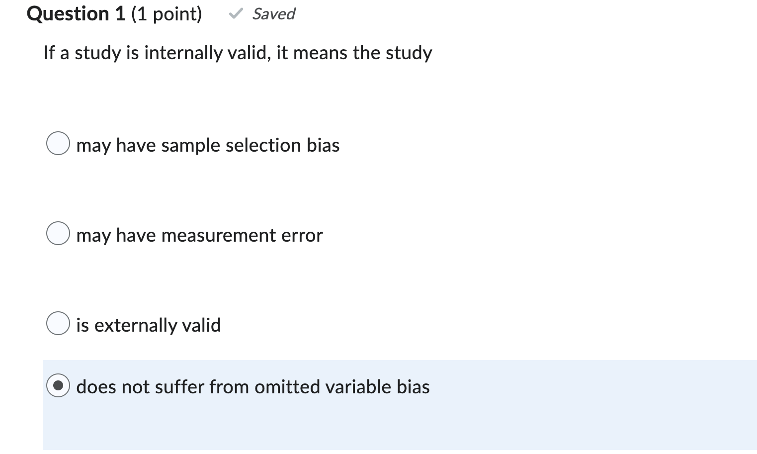 a research study is considered internally valid when