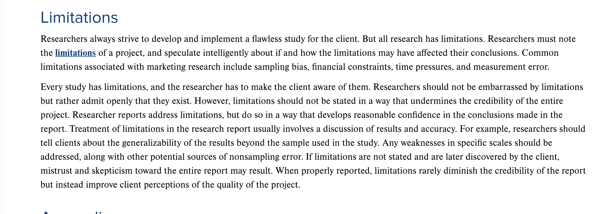 research limitations