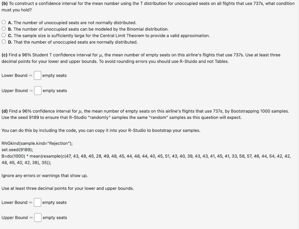 Solved A certain airline wishes to estimate the mean number 