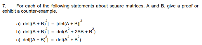 Solved For each of the following statements about square | Chegg.com