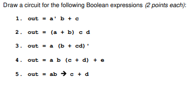 Solved Draw a circuit for the following Boolean expressions | Chegg.com