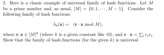2. Here is a classic example of universal family of | Chegg.com