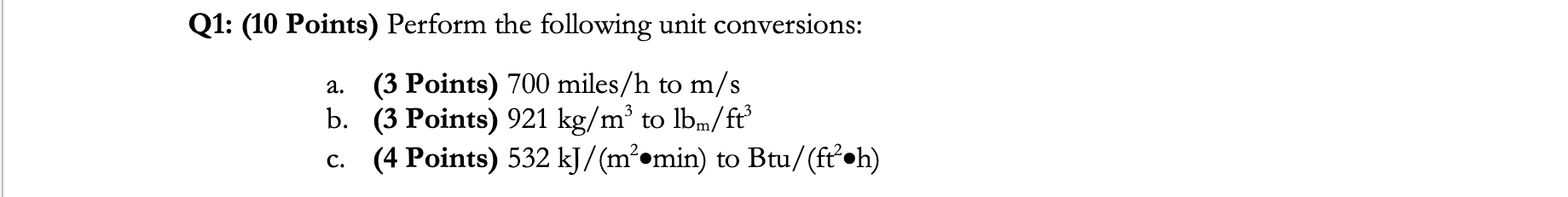 Solved Q1 10 Points Perform The Following Unit