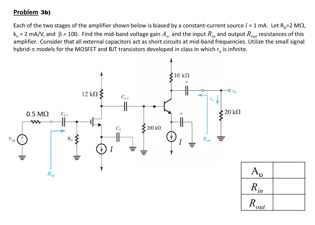 Solved Problem 3a) In this amplifier circuit, the emitter | Chegg.com