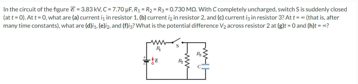 Solved = In The Circuit Of The Figure E = 3.83 KV, C = 7.70 | Chegg.com