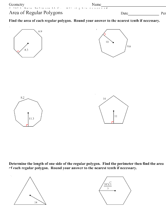 Solved 2011 Kula Soriwure LLC. Geometry Namc Area of Regular