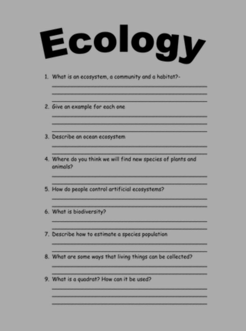 ecology essay questions and answers pdf