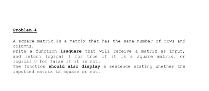 Solved A square matrix is a matrix that has the same number | Chegg.com