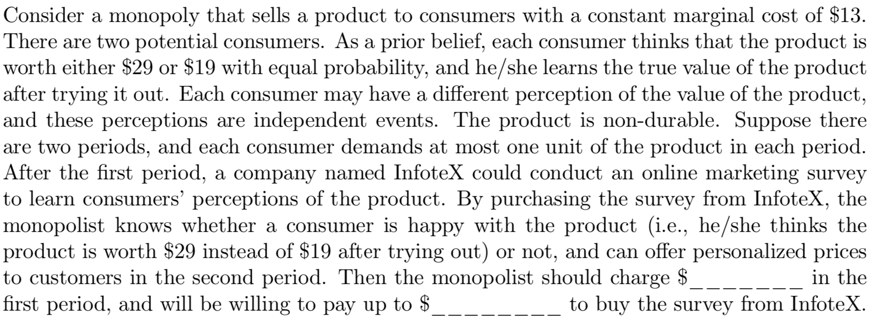 Solved Consider A Monopoly That Sells A Product To Consumers | Chegg.com