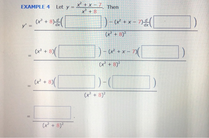 Solved Example 4 Let Y Then X3 8 X2 X 7 Dx Dx X 8