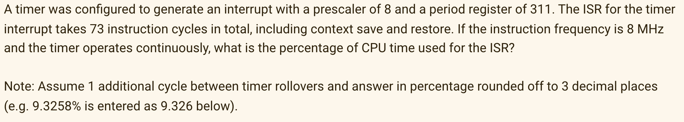 Solved The Total ISR Instruction Count For Interrupt A, | Chegg.com