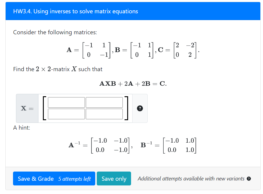 Solved Consider The Following Matrices