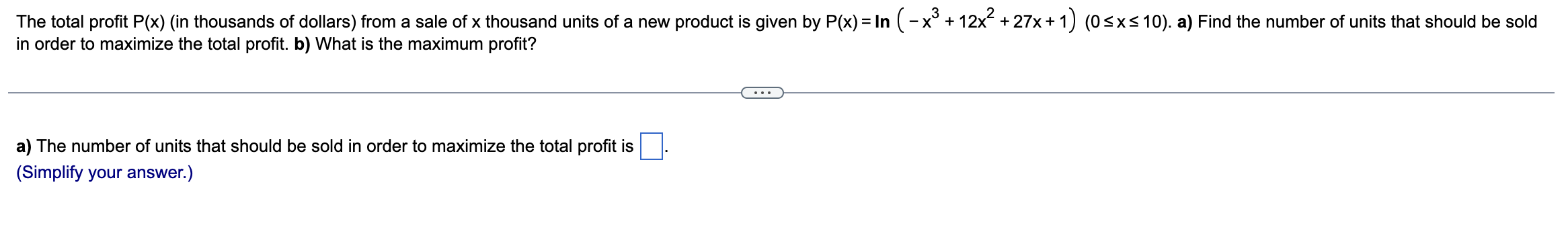 Solved The total profit P(x) (in thousands of dollars) from | Chegg.com