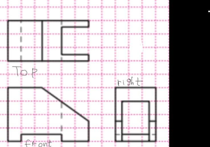 Solved Draw an isometric based on the Front, Right, and Top | Chegg.com