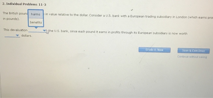 Solved 2. Individual Problems 11-3 The British pound (GBP) | Chegg.com