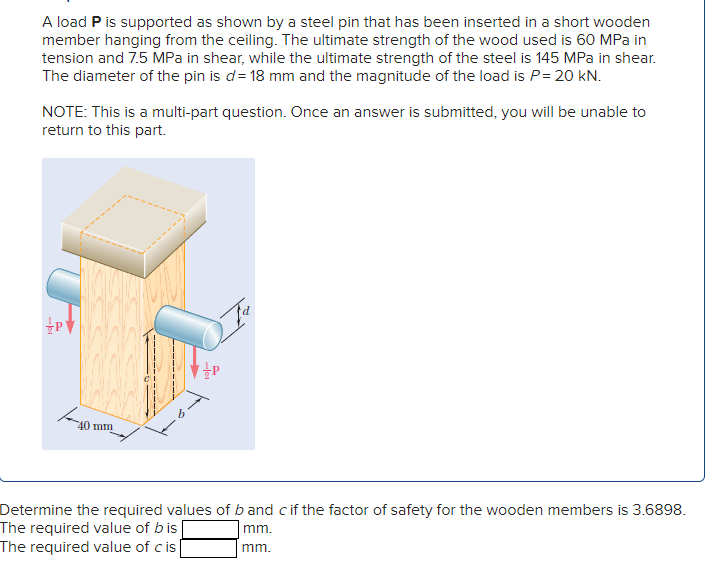 solved-a-load-p-is-supported-as-shown-by-a-steel-pin-that-chegg