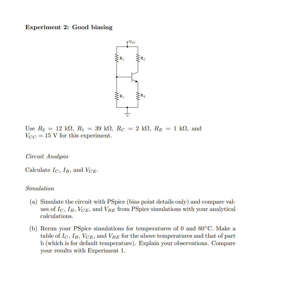 Solved All Transistor Experiments In This Lab Are Done With | Chegg.com