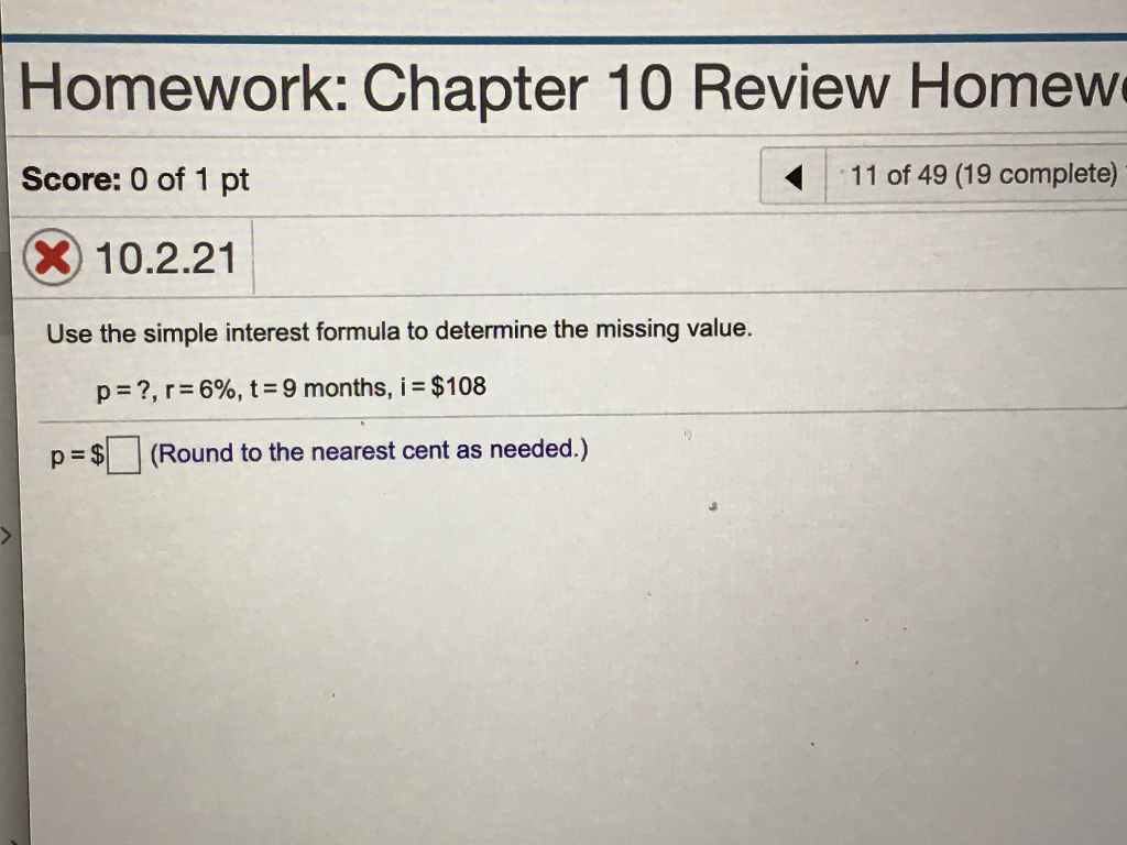 Solved Homework: Chapter 10 Review Homewe Score: 0 of 1 pt