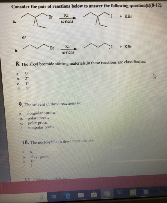 Solved Consider the pair of reactions below to answer the | Chegg.com