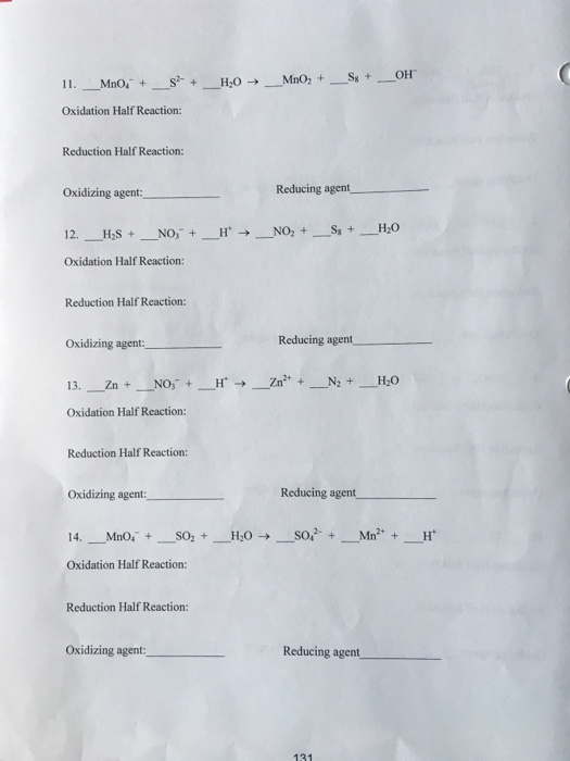 Solved Oxidation Half Reaction: Reduction Half Reaction: | Chegg.com