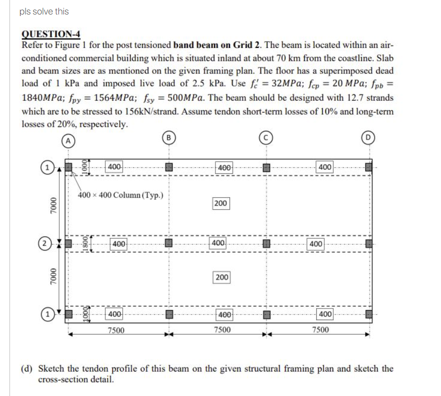 QUESTION-4 Refer To Figure 1 For The Post Tensioned | Chegg.com