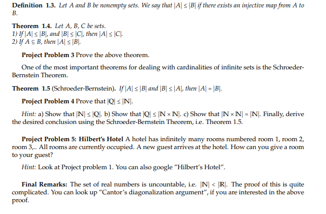 Solved Definition 1.3. Let A And B Be Nonempty Sets. We Say | Chegg.com