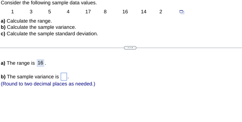 Solved Consider the following sample data values. 1 3 5 4 | Chegg.com