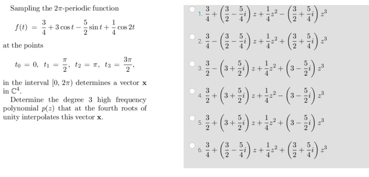Sampling the 2π-periodic function 1. | Chegg.com