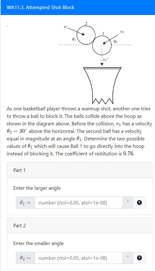 Solved WA11.3. Attempted Shot Block As one basketball player | Chegg.com