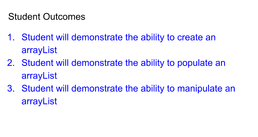 arraylist assignment java