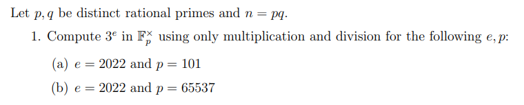 Solved Let P Q Be Distinct Rational Primes And N Pq 1