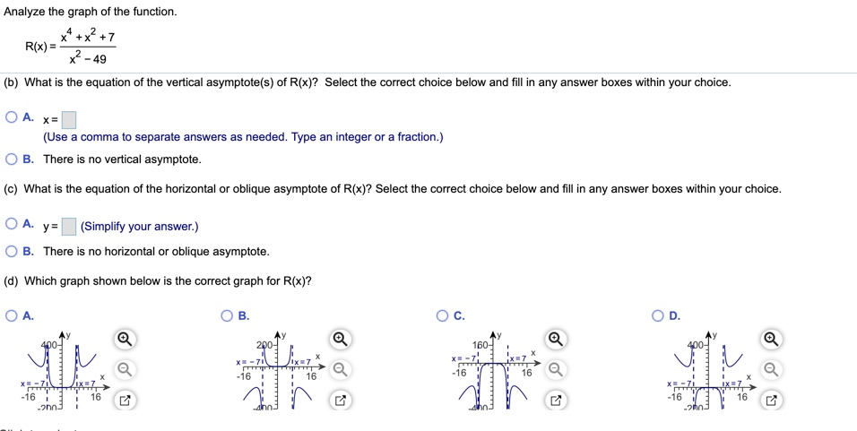 Solved Analyze The Graph Of The Function R X X X 7 Chegg Com