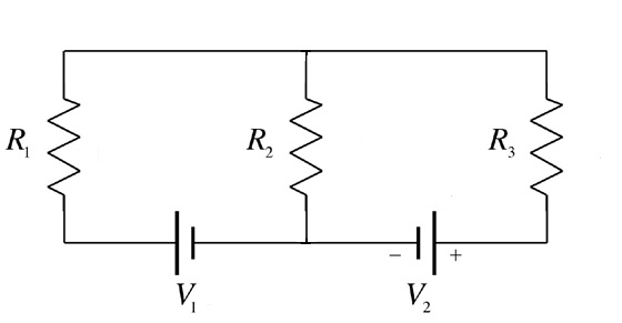 Solved If R1=7 Ω, R2=3 Ω, R3=11 Ω, V1= 14 V, and V2=8 V. | Chegg.com