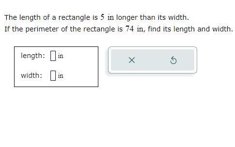 Solved The length of a rectangle is 5 in longer than its | Chegg.com