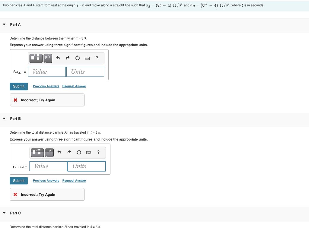 Solved Two Particles A And B Start From Rest At The Origin S | Chegg.com