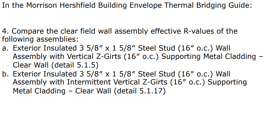 In the Morrison Hershfield Building Envelope Thermal | Chegg.com