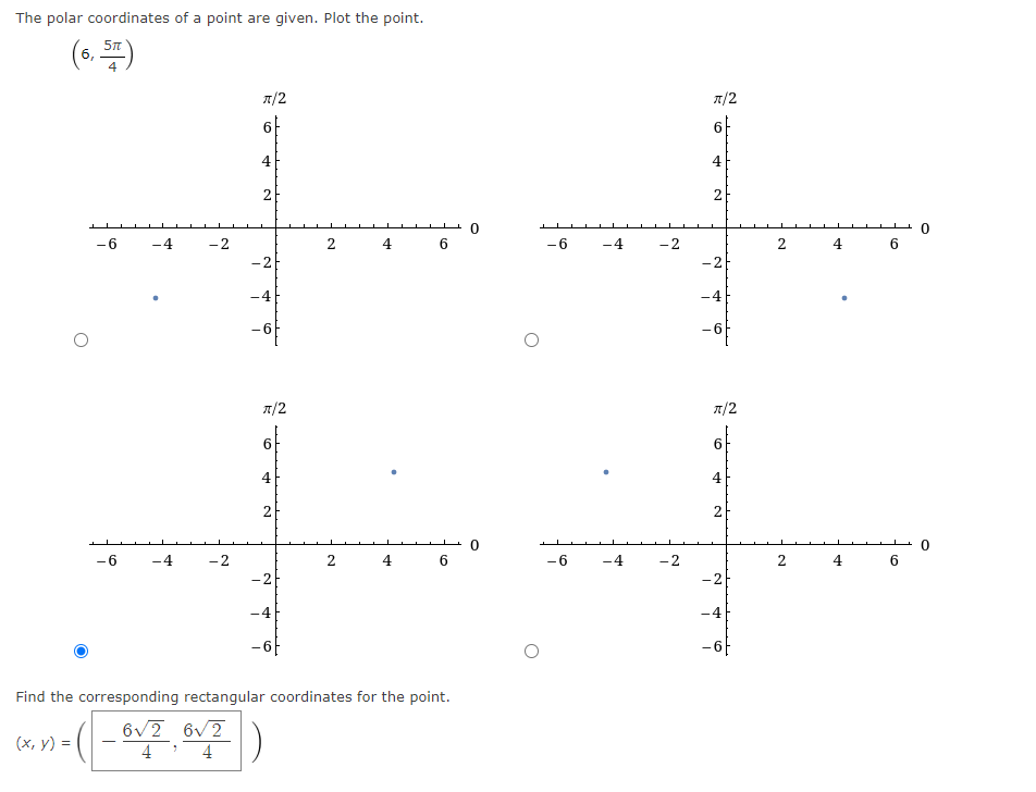 Solved The polar coordinates of a point are given. Plot the | Chegg.com