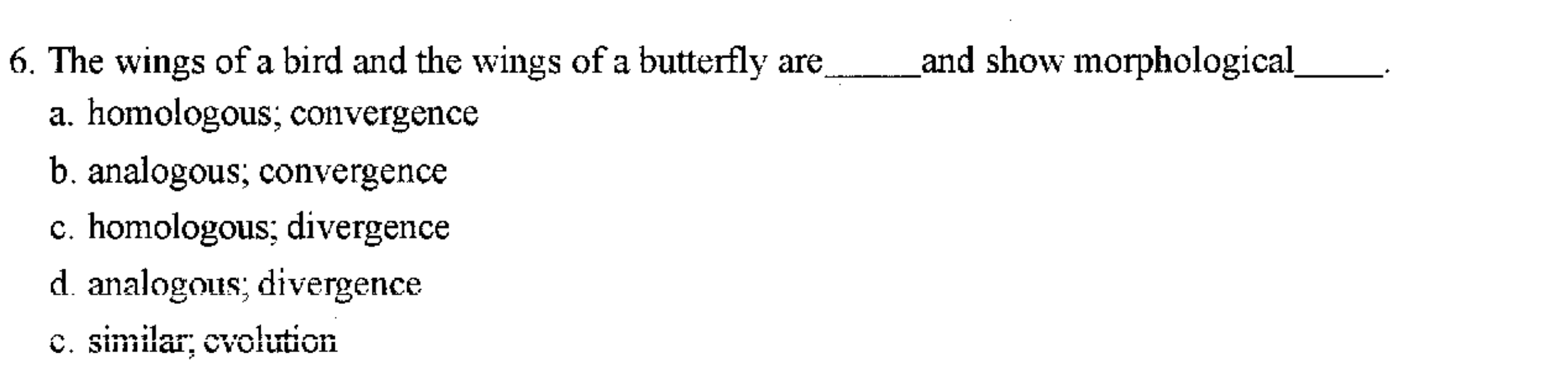Solved The wings of a bird and the wings of a butterfly are