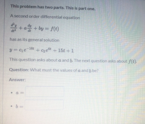 Solved This problem has two parts. This is part one. A | Chegg.com