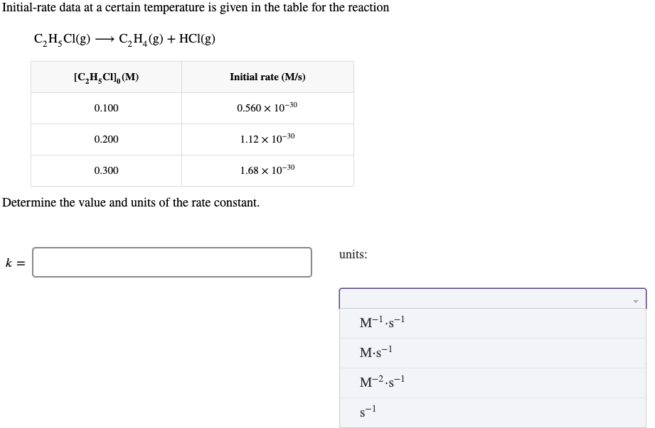 Solved Initial rate data at a certain temperature is given Chegg