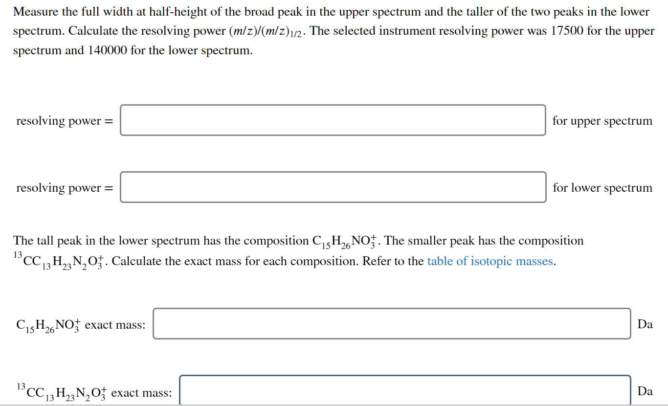 Resolving power of an Orbitrap mass spectrometer can | Chegg.com