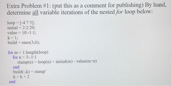Solved Extra Problem #1 : (put this as a comment for | Chegg.com