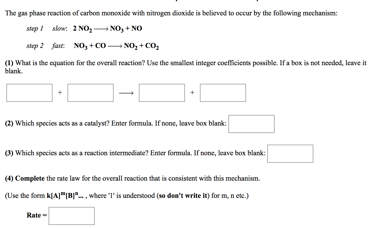 Solved The Gas Phase Reaction Of Carbon Monoxide With Chegg Com