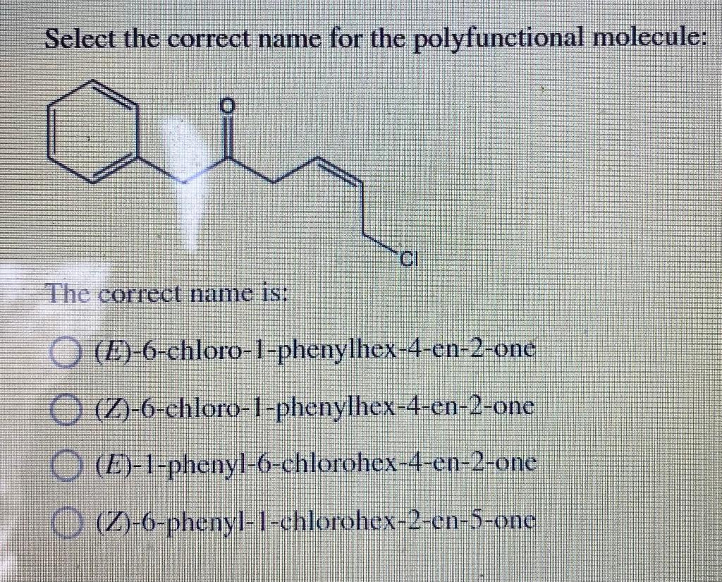 Solved Select the correct name for the polyfunctional | Chegg.com